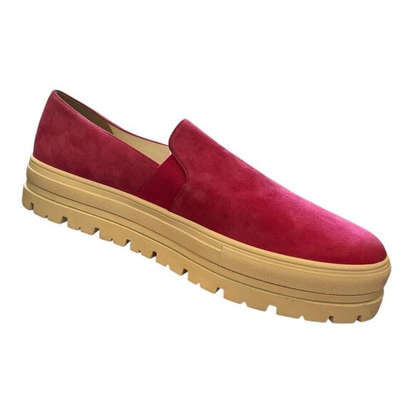 Lisa Vicky Raspberry Pink Suede Gift Platform Slip Om Sneakers 7.5 - Picture 3 of 4